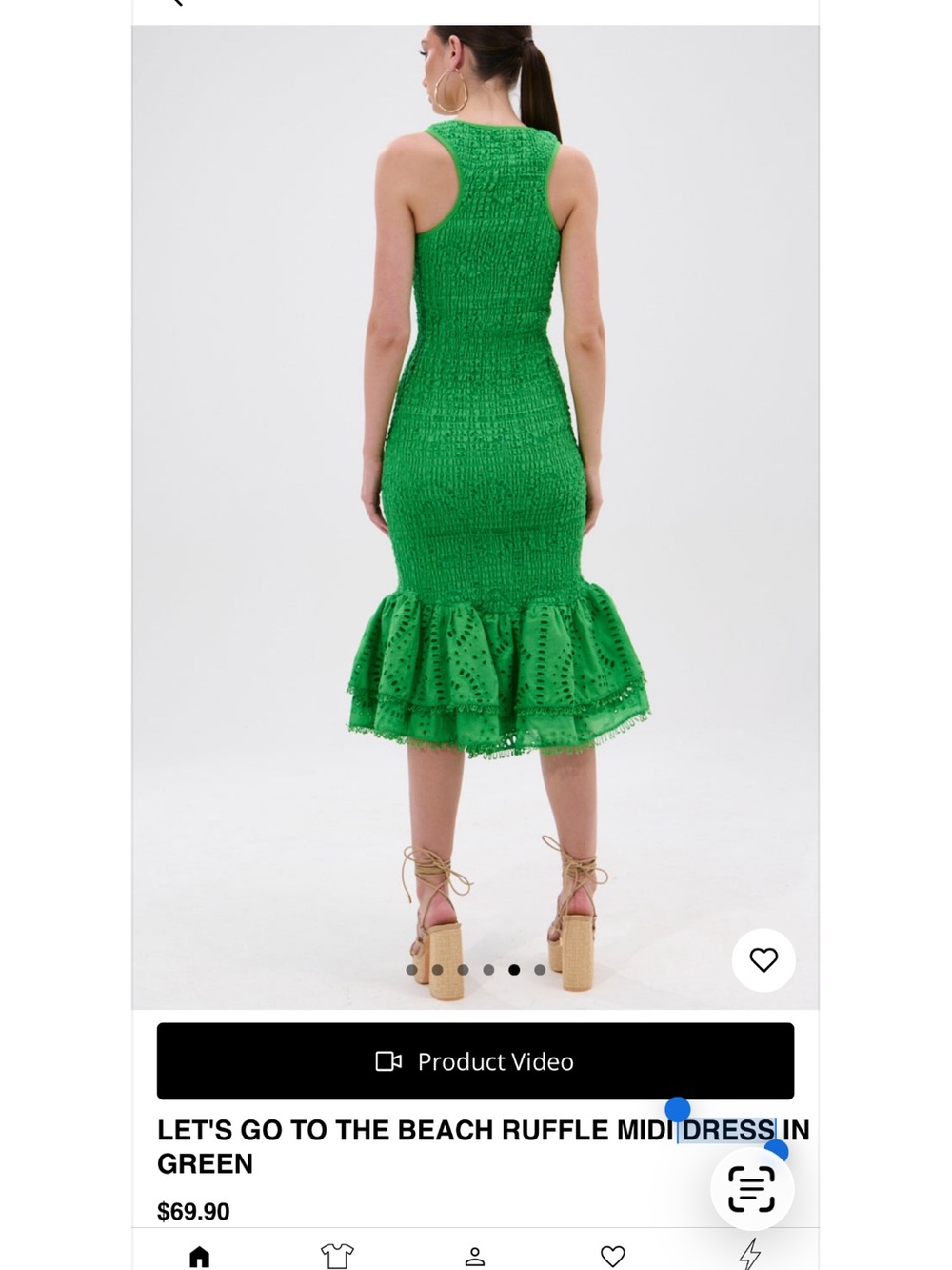 Akira Green Sleeveless Ruffle-Hem Dress 🥑 - Picture 3 of 6